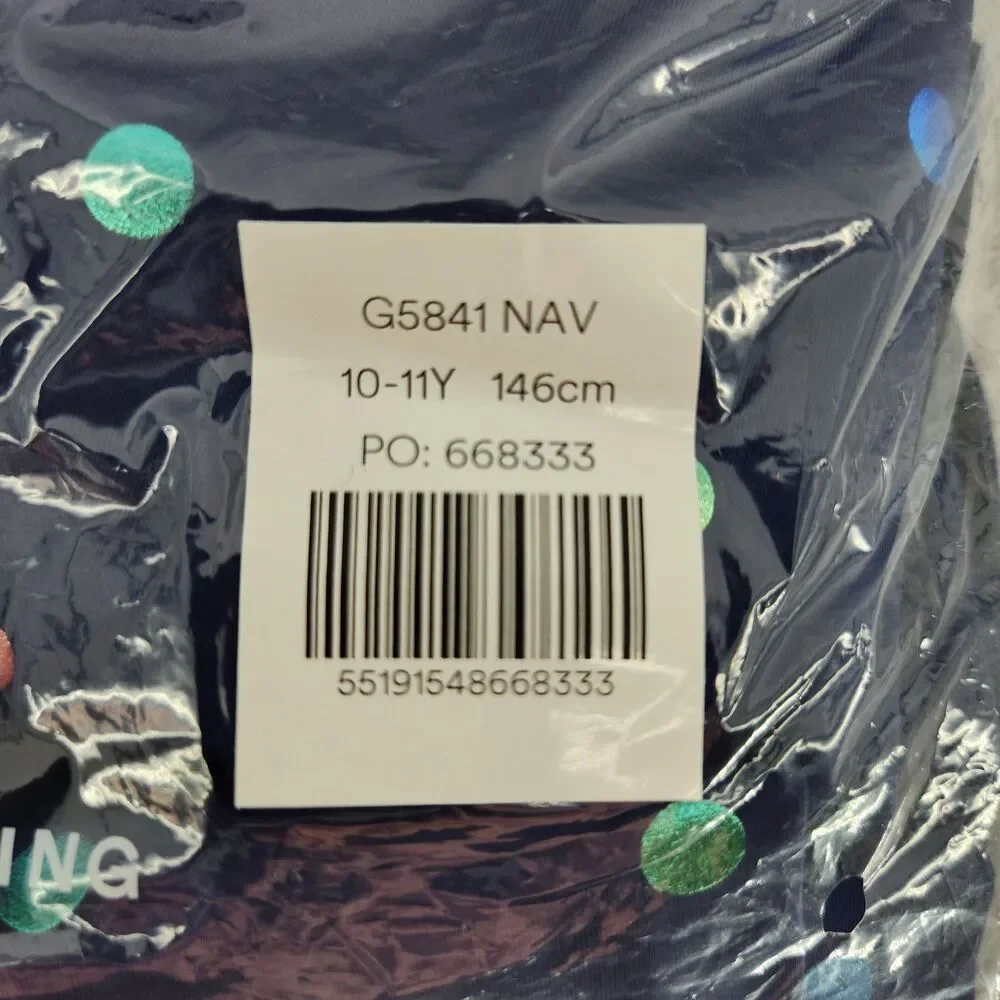 NWT Mini Boden Kids‎ 10-11Y Navy Blue Sunsafe Patterned Rash Vest